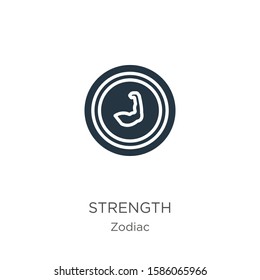 Strength icon vector. Trendy flat strength icon from zodiac collection isolated on white background. Vector illustration can be used for web and mobile graphic design, logo, eps10
