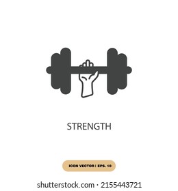 strength icons  symbol vector elements for infographic web