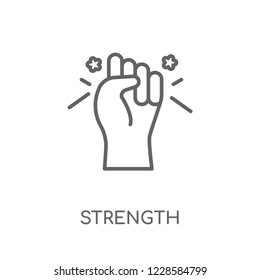 Strength linear icon. Modern outline Strength logo concept on white background from Startup Strategy and Success collection. Suitable for use on web apps, mobile apps and print media.