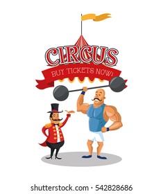 Strength man of circus and carnival design