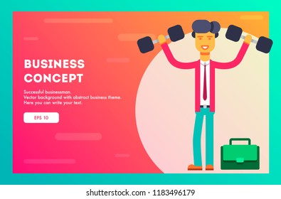 Strength, power and success concept. Vector illustration.