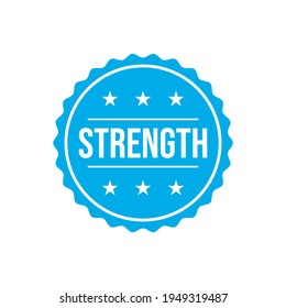 Strength Text Badge Icon Design Vector