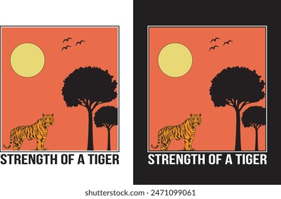 Strength of a tiger. this is Tiger T shirt Design.