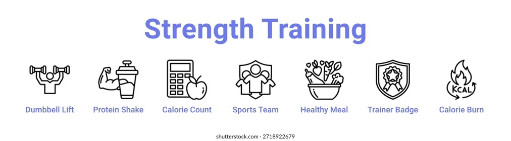 -Strength Training icon banner and collection