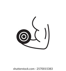 strength training icon black and white vector outline sign