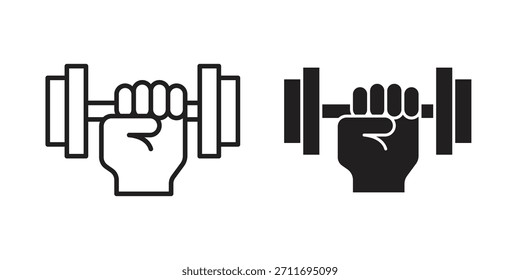 Strength training icon concept outline symbol design. Simple element illustration.