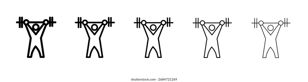 ícone de treinamento de força ilustração plana definir logotipo