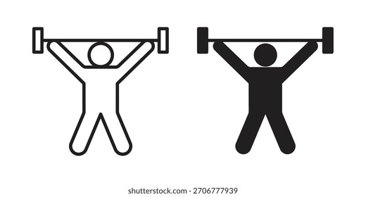 Krafttraining Symbol Vektorsymbol flach und trendige Strich Linie Pack