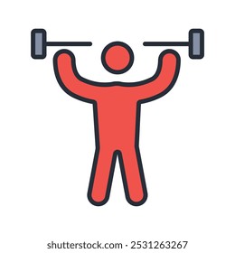 strength training icon. vector.Editable stroke.linear style sign for use web design,logo.Symbol illustration.