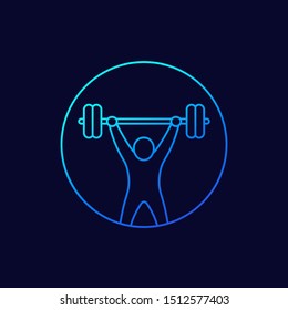 Strength Training Icon Workout Fitness Linear Stock Vector (Royalty ...