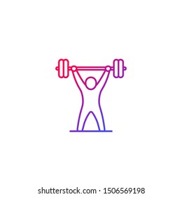strength training icon, workout, gym, fitness line vector