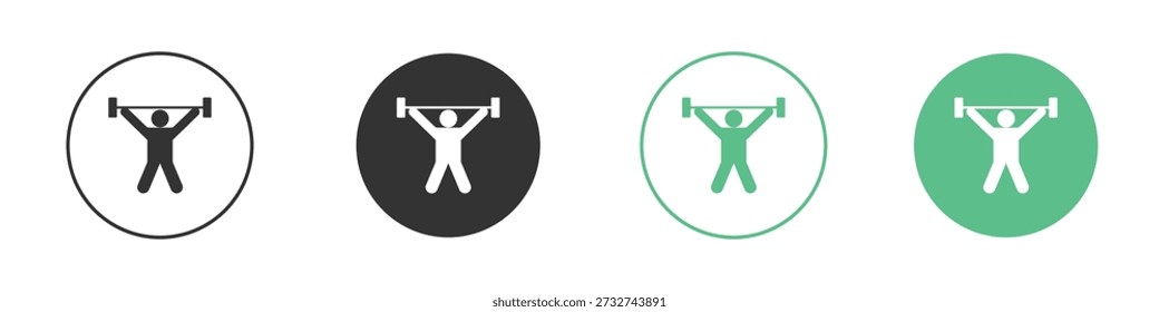 Strength training icons concept set. Glyph Vector Illustrations