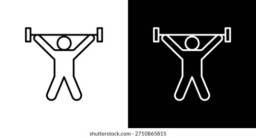 Iconos de entrenamiento de fuerza. iconos de vector de dibujo de línea