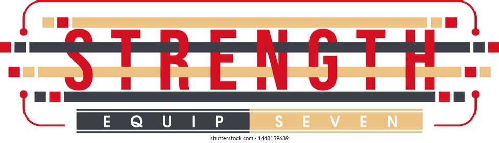 Strength T-Shirt Design Vector Template