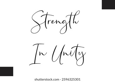 Strength In Unity Fitness Text Vector Typography