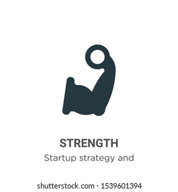 Strength vector icon on white background. Flat vector strength icon symbol sign from modern startup strategy and success collection for mobile concept and web apps design.