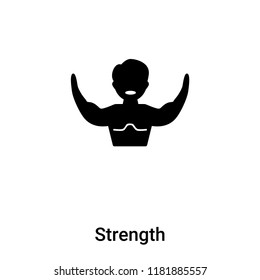 Strength icon  vector isolated on white background, logo concept of Strength  sign on transparent background, filled black symbol