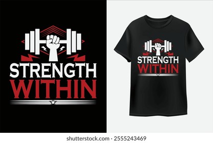 Strength within Gym t-shirt design template
