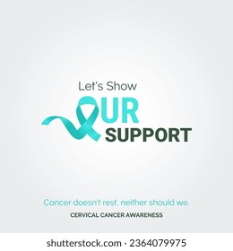 Strength in Women's Unity Cervical Cancer with Vector Background Posters