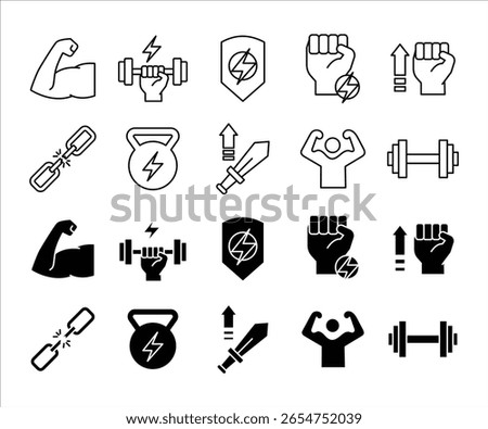Strengthen icon vector set illustration