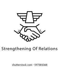 Strengthening of Relation Vector Line Icon 