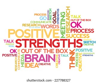 Strengths vector word cloud concept