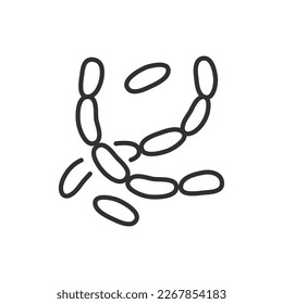 Streptobacillus microbes, linear icon. Bacteria. Line with editable stroke