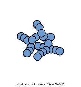 Icono de la línea de color de las bacterias Streptococcus. Enfermedades humanas.