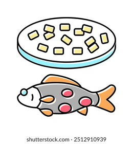 Streptococcus iniae icono de color de pescado Vector. Streptococcus iniae signo de pescado. Ilustración de símbolo aislado