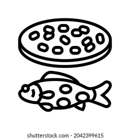 streptococcus iniae fish line icon vector. streptococcus iniae fish sign. isolated contour symbol black illustration