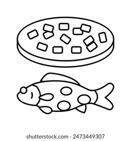 streptococcus iniae fish line icon vector. streptococcus iniae fish sign. isolated contour symbol black illustration