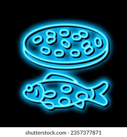 streptococcus iniae fish neon light sign vector. streptococcus iniae fish illustration