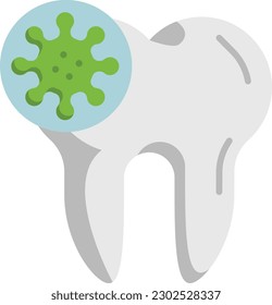 Streptococcus mutans vector color icon design, Dentistry symbol, Healthcare sign, Dental instrument stock illustration, cavities are caused by bacteria concept