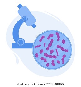 Streptococcus Pneumoniae Bacteria Under Microscope Medical Stock Vector ...