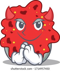 Streptococcus pneumoniae dressed as devil cartoon character design style