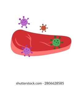 Streptococcus suis infection concept. vector Illustration