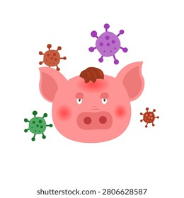 Streptococcus suis infection concept. vector Illustration
