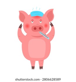 Streptococcus suis infection concept. vector Illustration