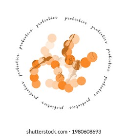 Streptococcus Thermophilus, Salivarius. Lactic Acid Bacteria. Probiotics. Good Microorganism For Gut, Intestinal Flora Health. Microflora. Microflora. Vector Flat Cartoon Illustration, Logo Design