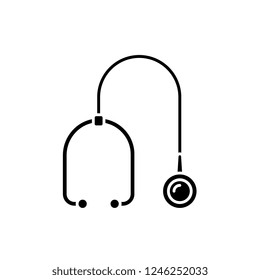 Streptoscope black icon, vector sign on isolated background. Streptoscope concept symbol, illustration 