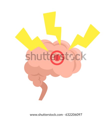 Stress Affecting Human Brain, Internal Organ Stressed With Outside Factors Vector Illustration.