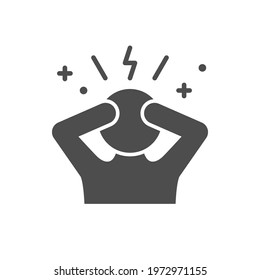 Stress or anxiety glyph icon