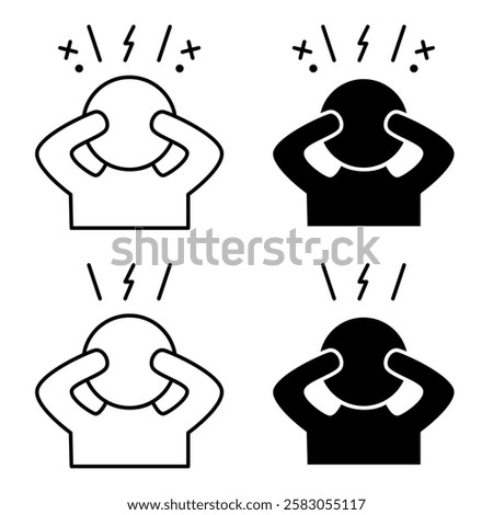 Stress or anxiety Icon Set. Stress or anxiety Vector Icon in line style design. Stress or anxiety 