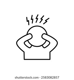 Stress or anxiety Icon. Stress or anxiety Vector Icon in line style design. Stress or anxiety Symbol.