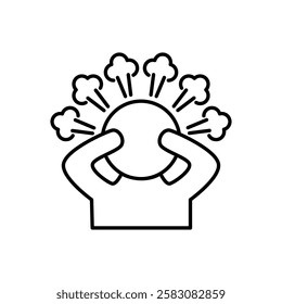 Stress or anxiety Icon. Stress or anxiety Vector Icon in line style design. Stress or anxiety Symbol.