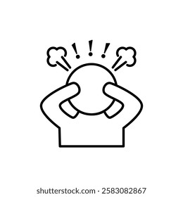 Stress or anxiety Icon. Stress or anxiety Vector Icon in line style design. Stress or anxiety Symbol.