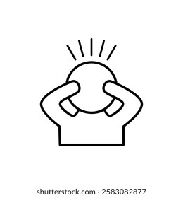 Stress or anxiety Icon. Stress or anxiety Vector Icon in line style design. Stress or anxiety Symbol.