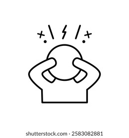 Stress or anxiety Icon. Stress or anxiety Vector Icon in line style design. Stress or anxiety Symbol.