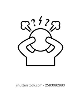 Stress or anxiety Icon. Stress or anxiety Vector Icon in line style design. Stress or anxiety Symbol.