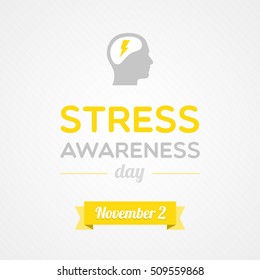 Stress Awareness Day. November 2. Vector Illustration, Flat Design